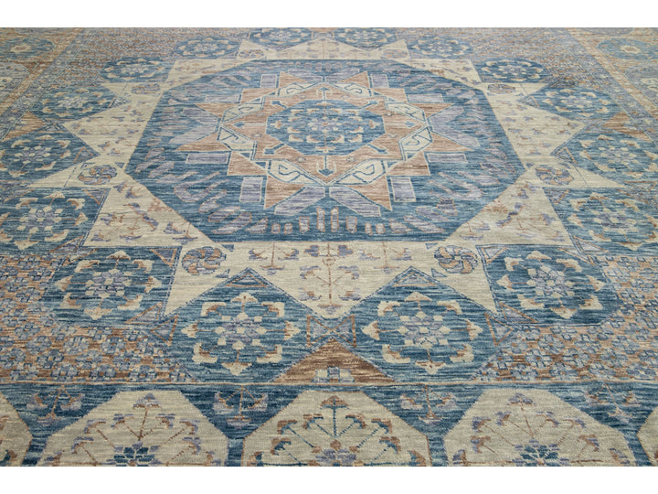Modern Mamluk Wool Rug 17 x 24