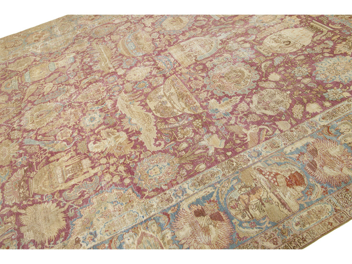Antique Tabriz Wool Rug 10 X 14