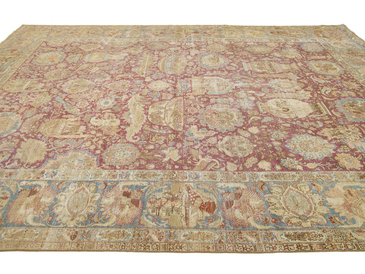 Antique Tabriz Wool Rug 10 X 14