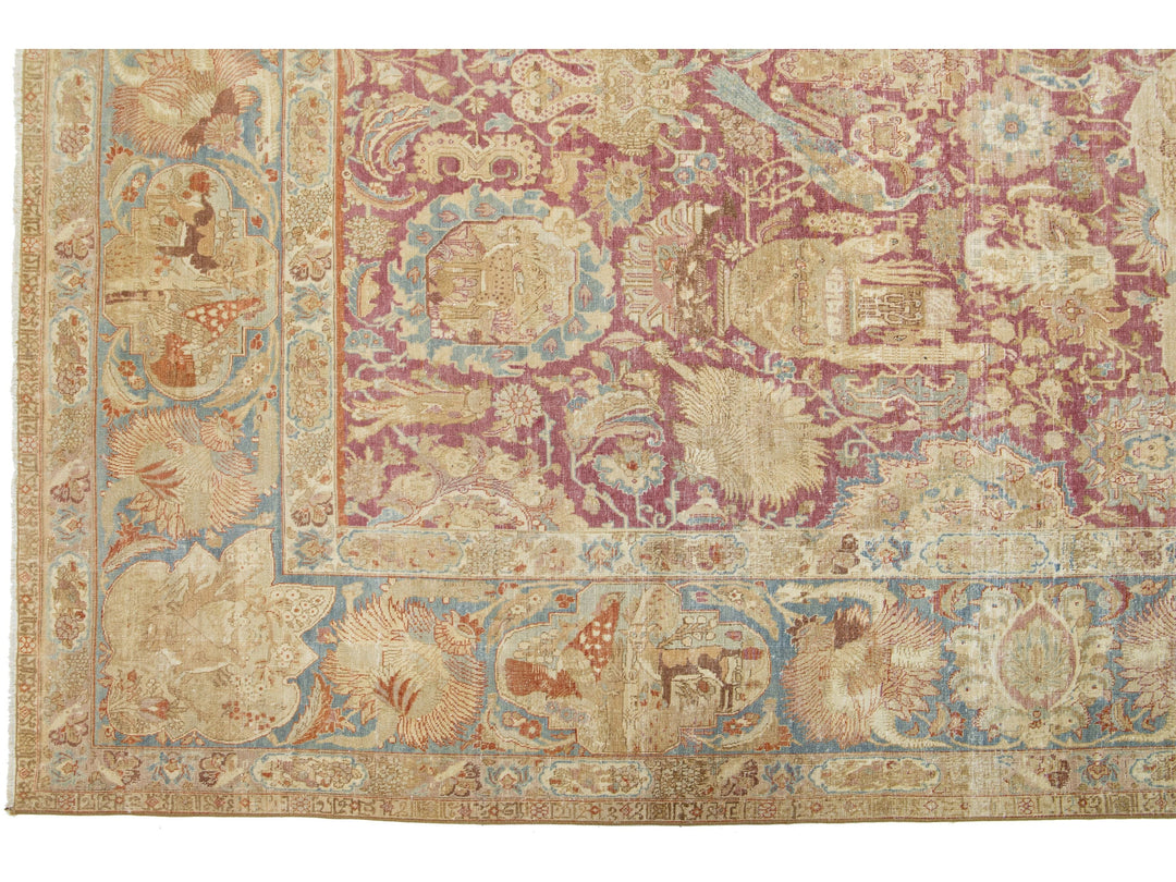 Antique Tabriz Wool Rug 10 X 14