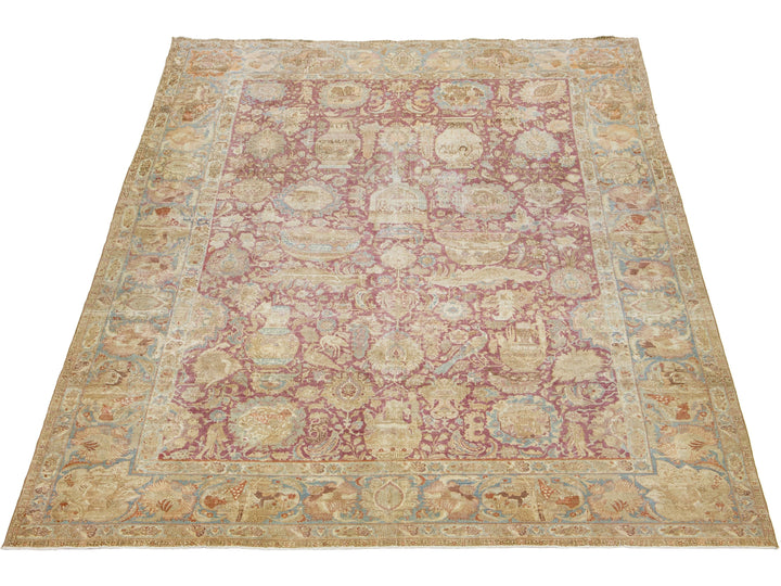 Antique Tabriz Wool Rug 10 X 14