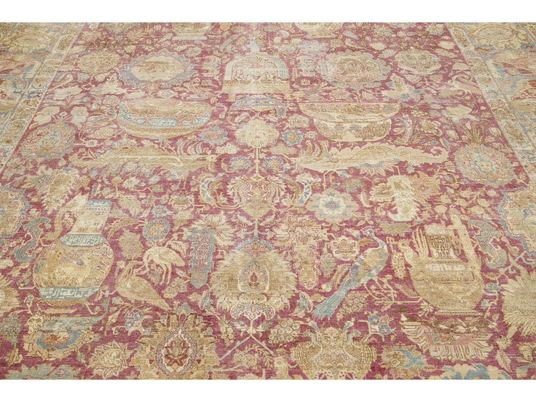 Antique Tabriz Wool Rug 10 X 14