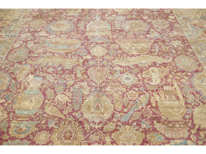 Antique Tabriz Wool Rug 10 X 14