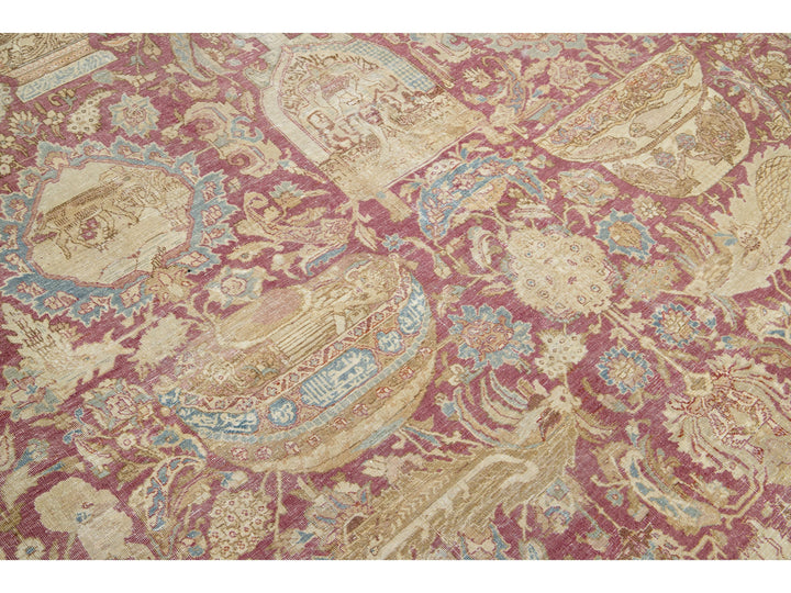 Antique Tabriz Wool Rug 10 X 14