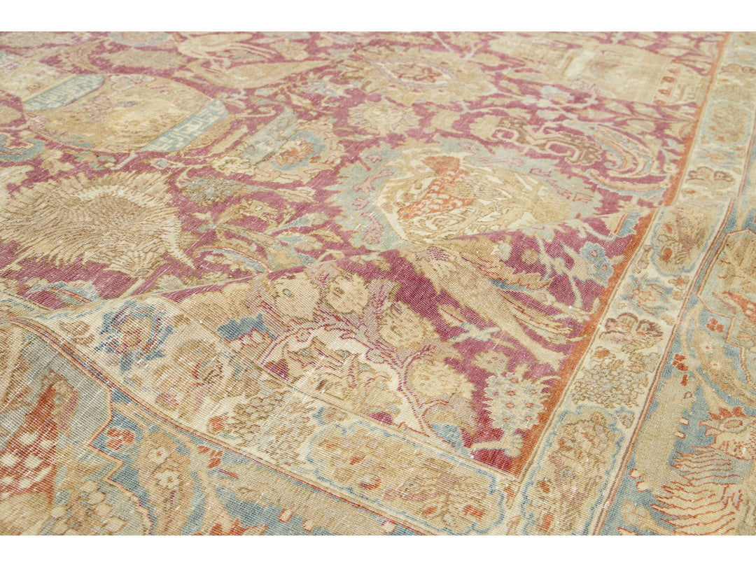 Antique Tabriz Wool Rug 10 X 14