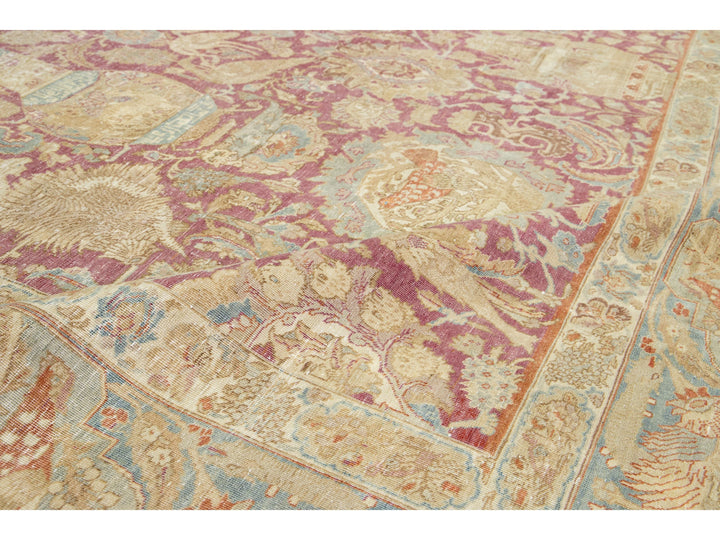 Antique Tabriz Wool Rug 10 X 14