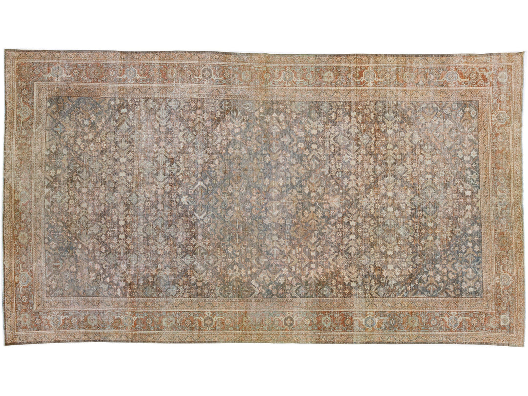 Antique Mahal Wool Rug 10 X 18
