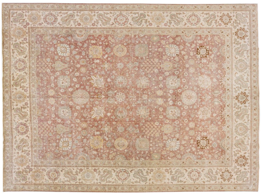 Antique Tabriz Wool Rug 10 X 14