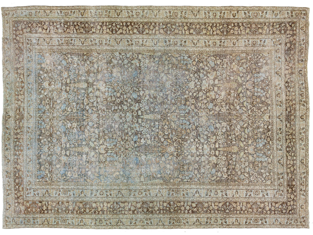19th Century Antique Tabriz Wool Rug 13 X 18
