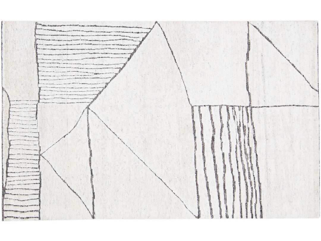 Modern Moroccan Wool Rug 5 X 8