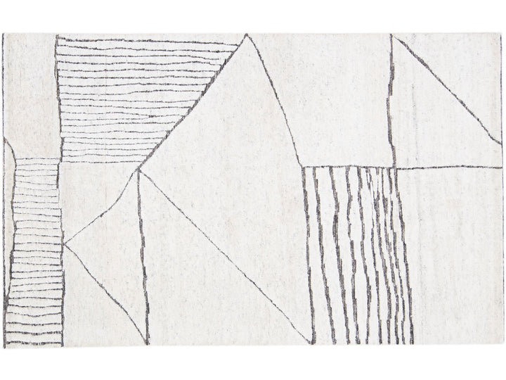 Modern Moroccan Wool Rug 5 X 8