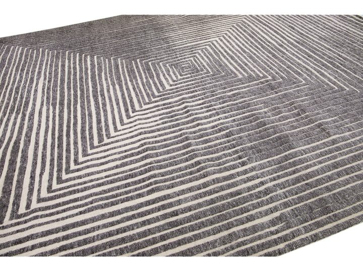 Modern Moroccan Wool Rug 12 X 15