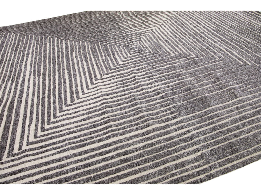 Modern Moroccan Wool Rug 12 X 15