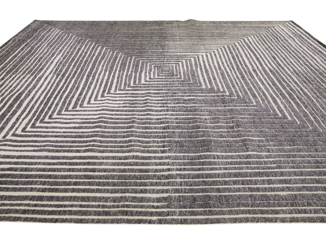 Modern Moroccan Wool Rug 12 X 15