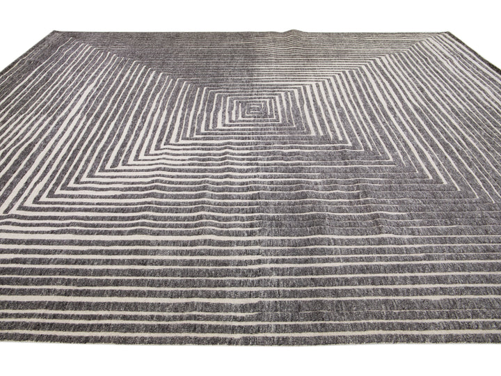 Modern Moroccan Wool Rug 12 X 15