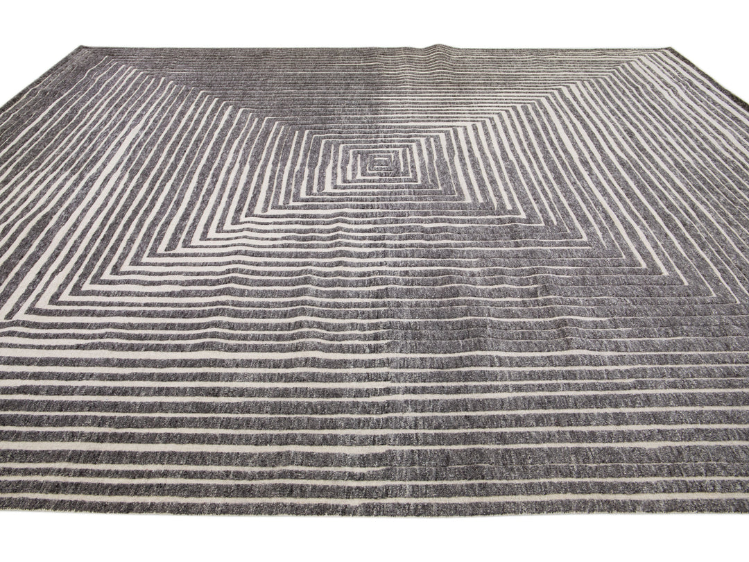 Modern Moroccan Wool Rug 12 X 15