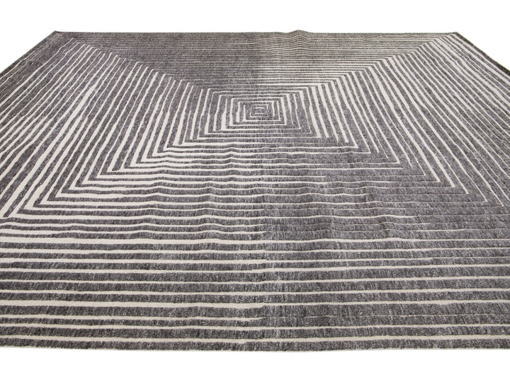 Modern Moroccan Wool Rug 12 X 15