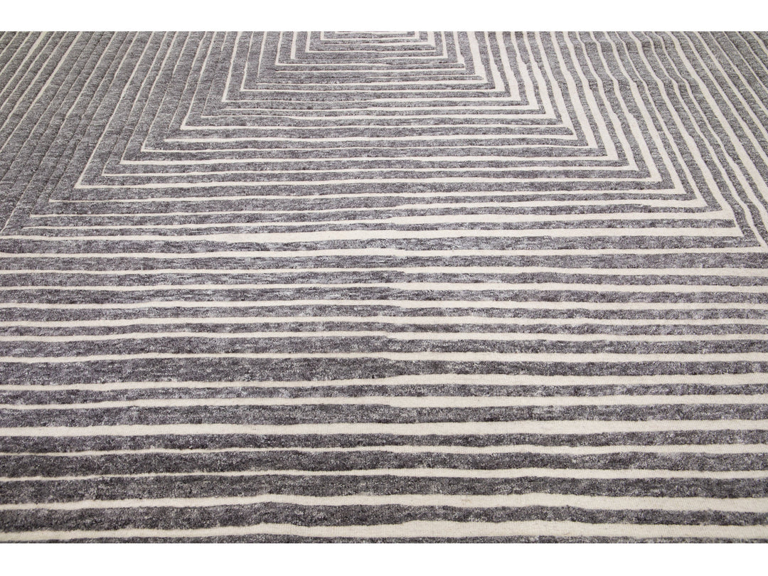 Modern Moroccan Wool Rug 12 X 15
