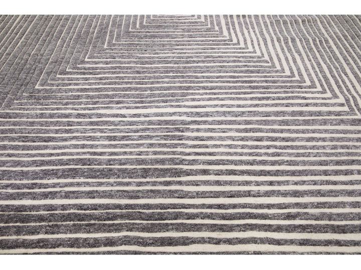 Modern Moroccan Wool Rug 12 X 15