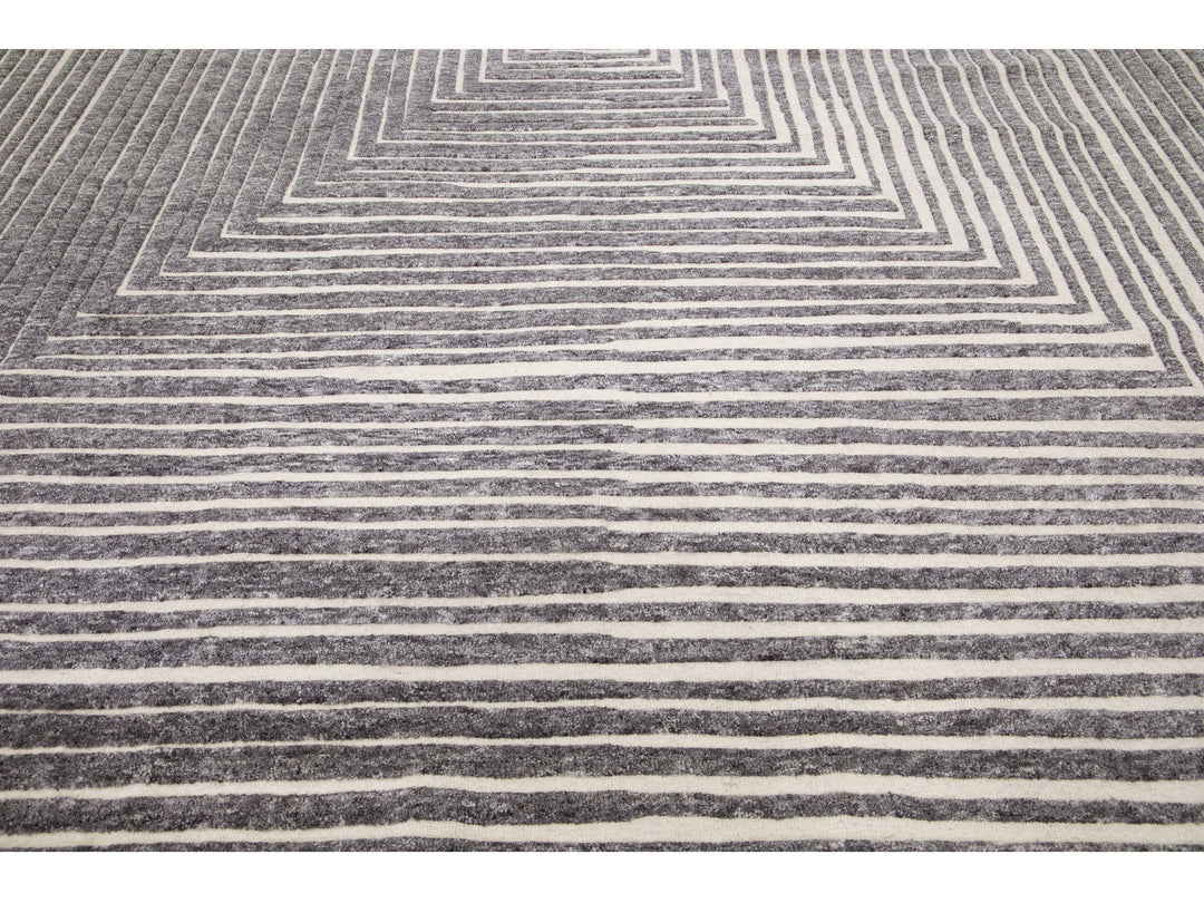 Modern Moroccan Wool Rug 12 X 15