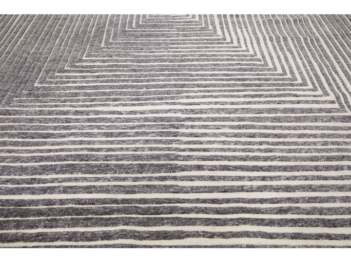Modern Moroccan Wool Rug 12 X 15