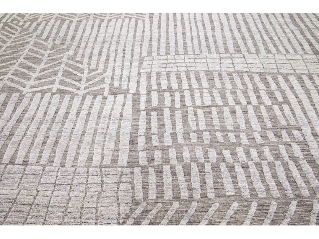 Modern Moroccan Wool Rug 12 X 15