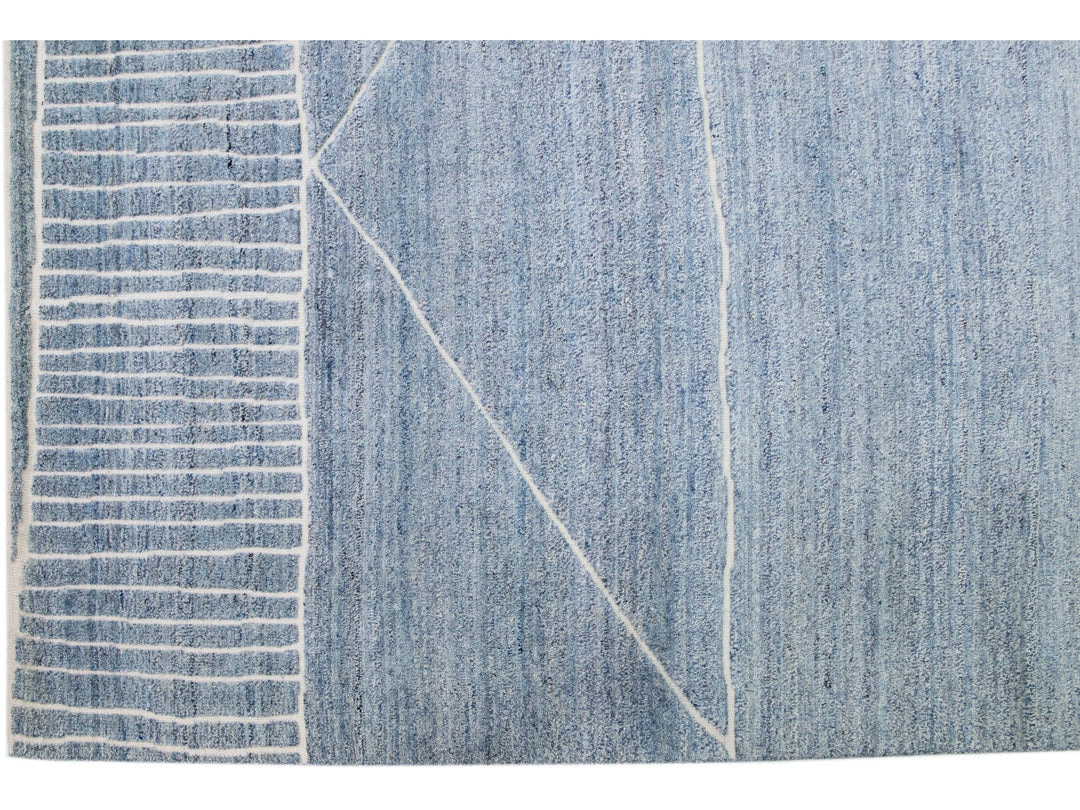 Modern Moroccan Wool Rug 12 X 15