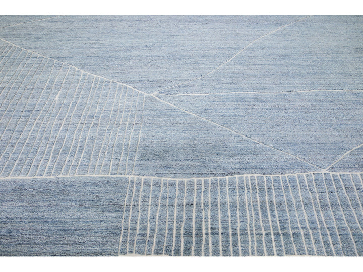 Modern Moroccan Wool Rug 12 X 15