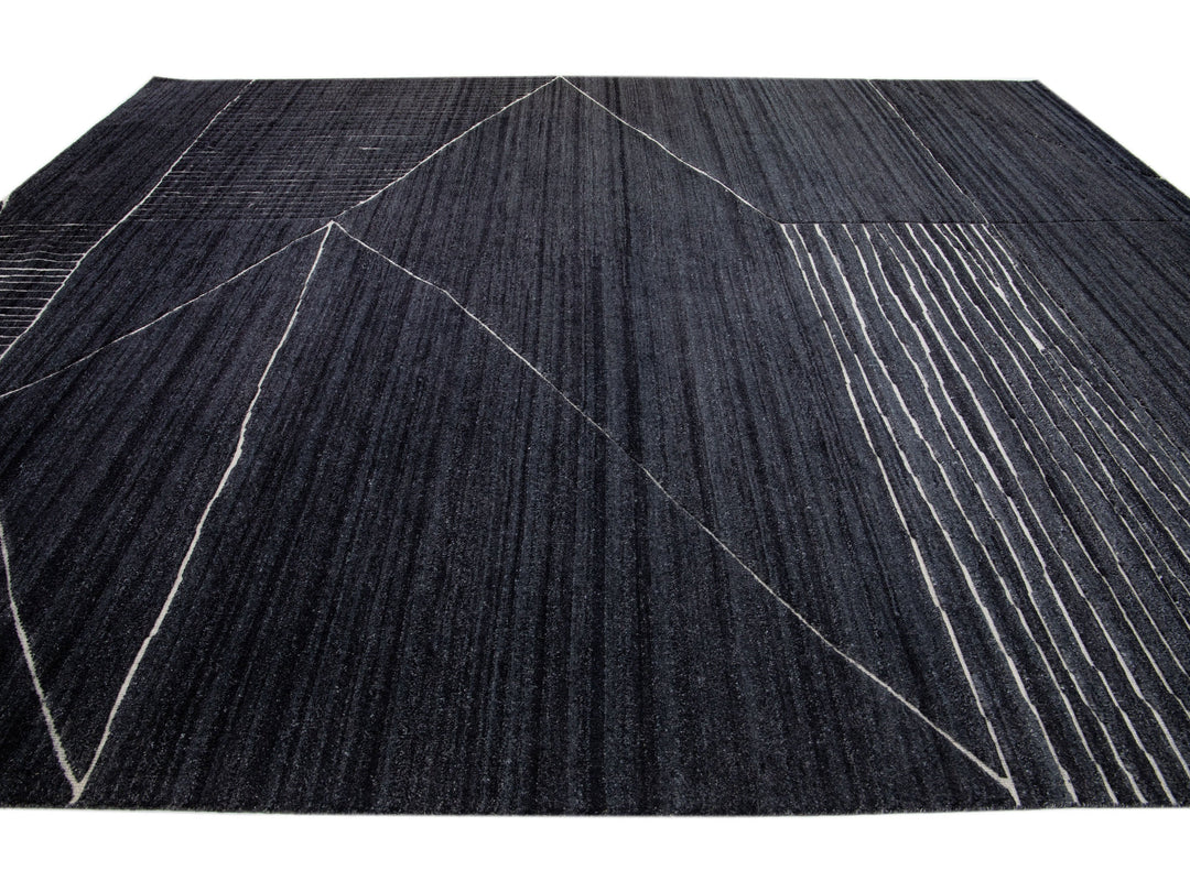 Modern Moroccan Wool Rug 12 X 15