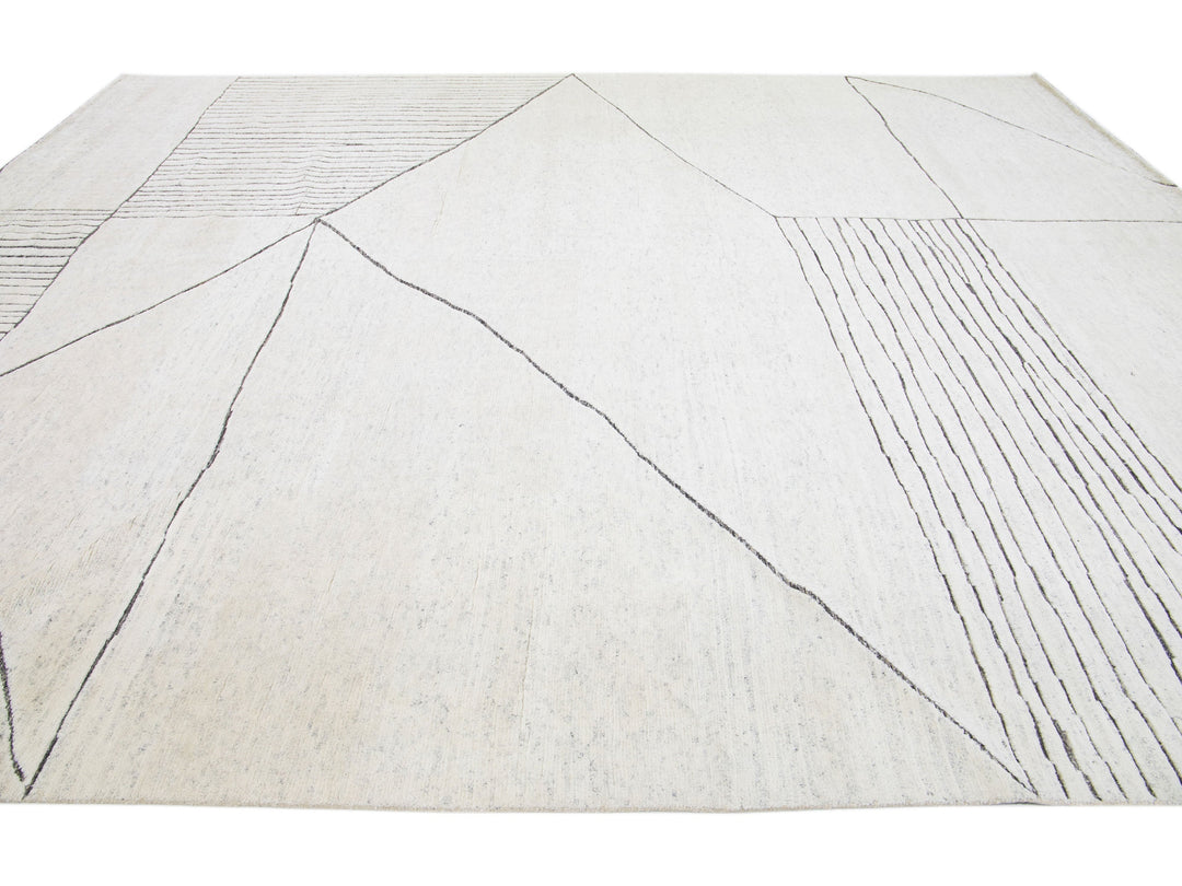 Modern Moroccan Wool Rug 12 X 15