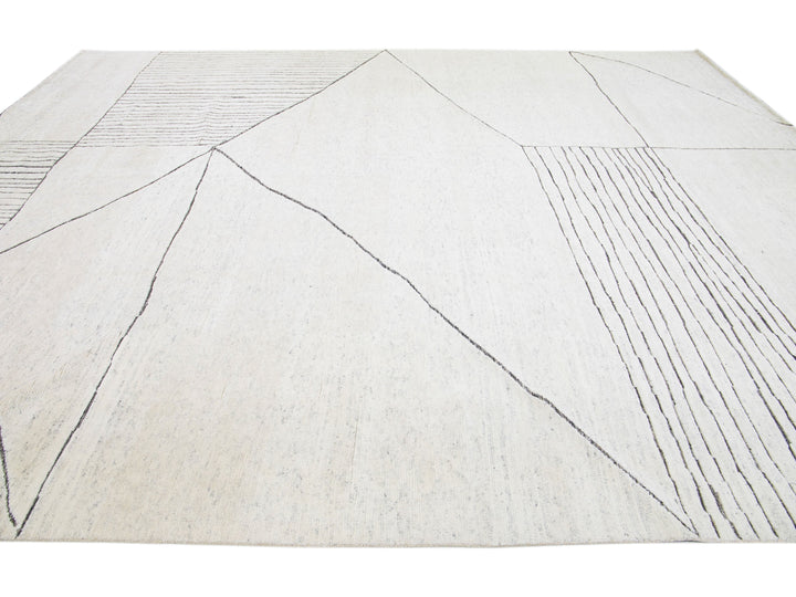 Modern Moroccan Wool Rug 12 X 15