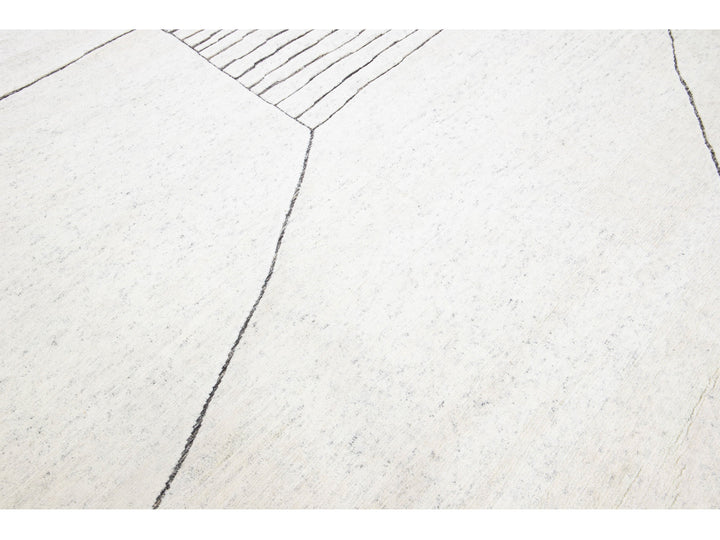 Modern Moroccan Wool Rug 12 X 15