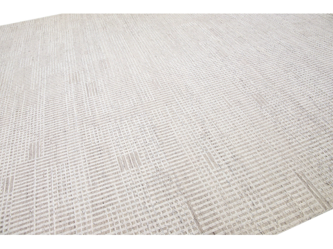 Modern Moroccan Wool Rug 12 X 15