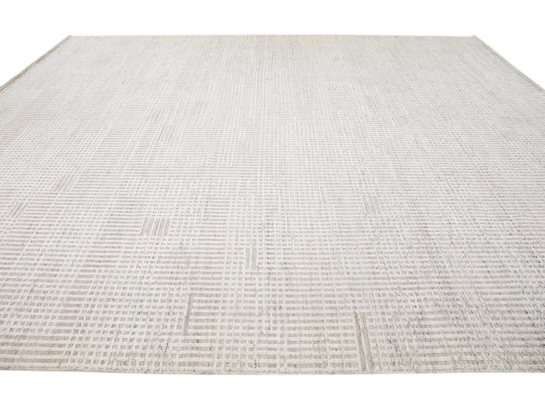 Modern Moroccan Wool Rug 12 X 15