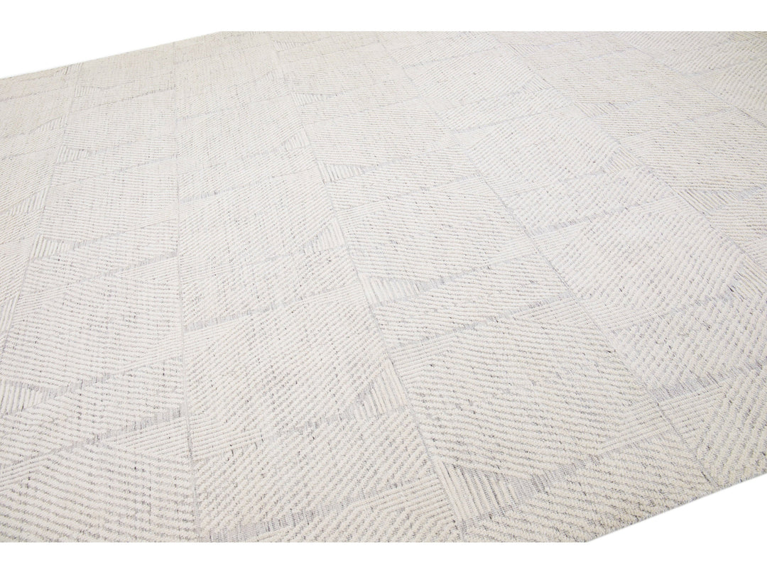 Modern Moroccan Wool Rug 12 X 15