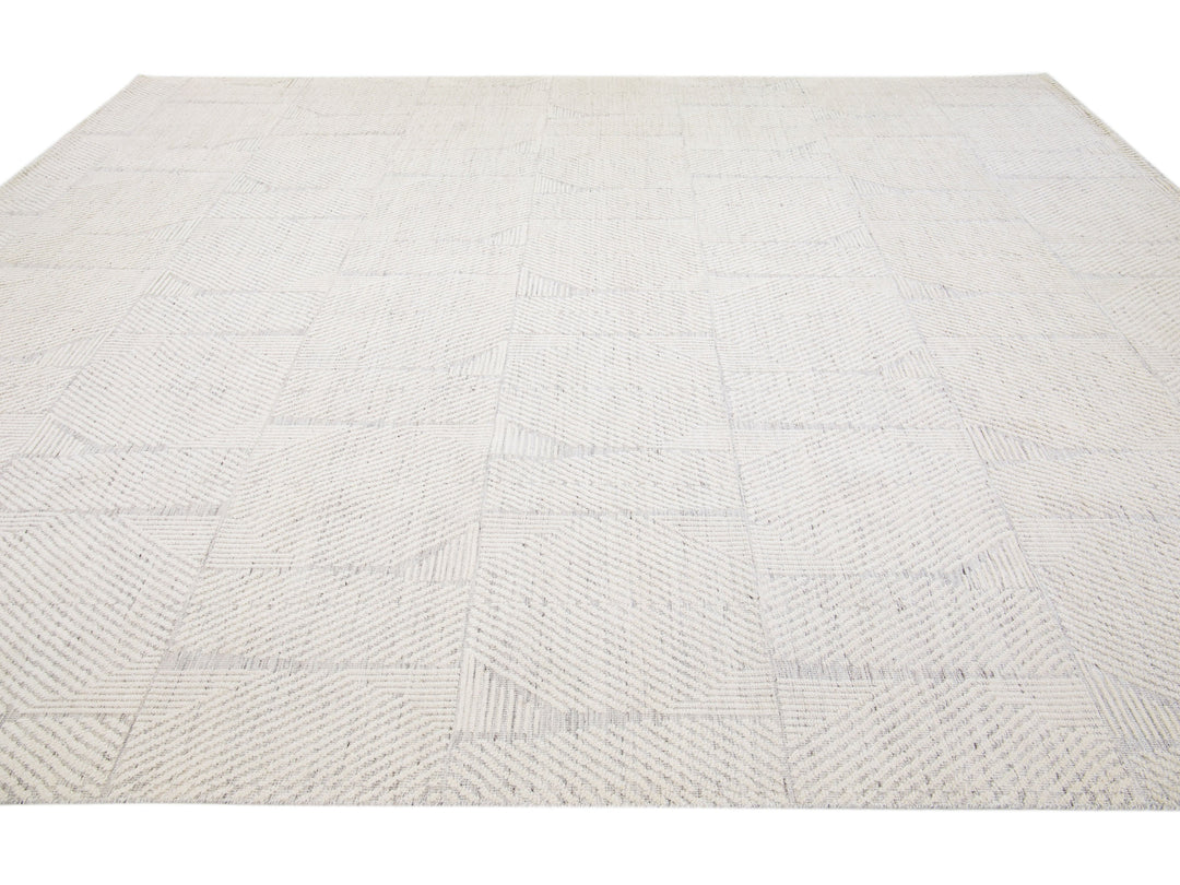 Modern Moroccan Wool Rug 12 X 15