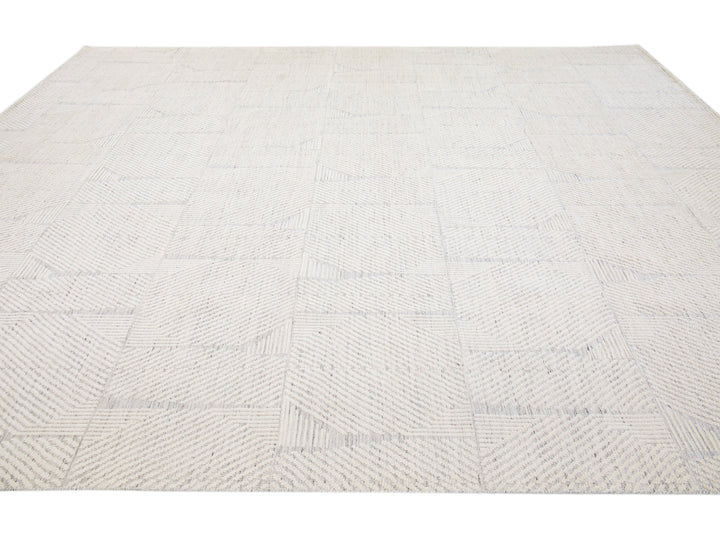 Modern Moroccan Wool Rug 12 X 15