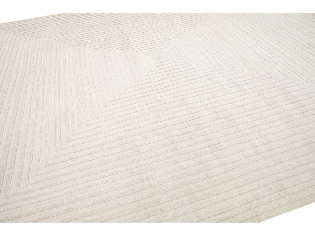 Modern Moroccan Wool Rug 12 X 15