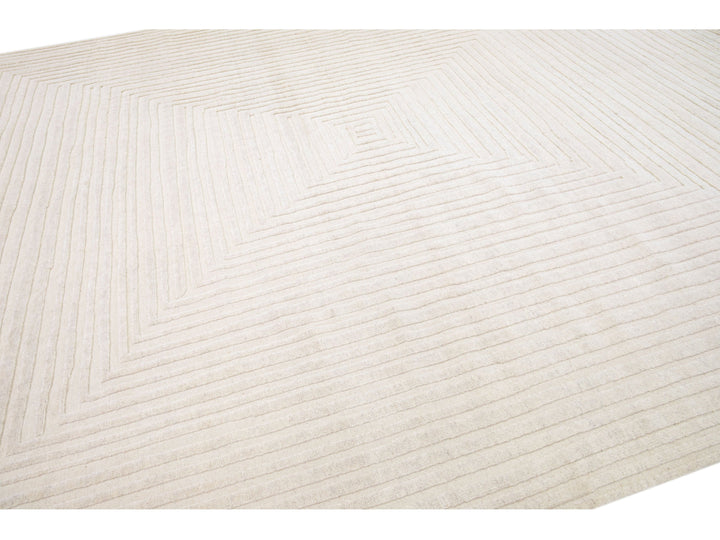 Modern Moroccan Wool Rug 12 X 15