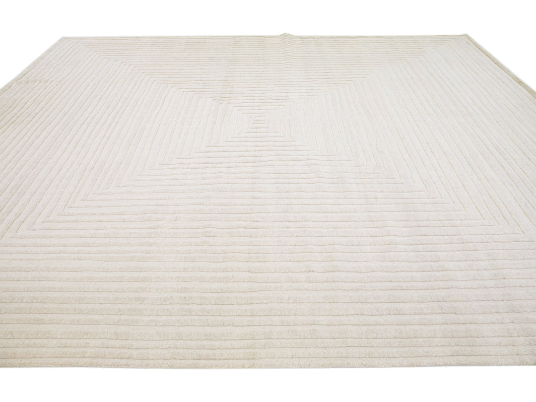 Modern Moroccan Wool Rug 12 X 15