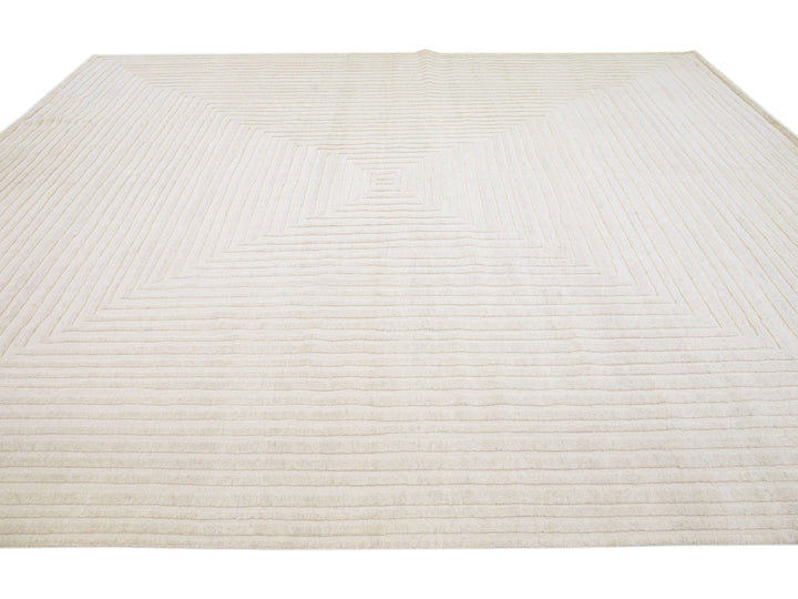 Modern Moroccan Wool Rug 12 X 15