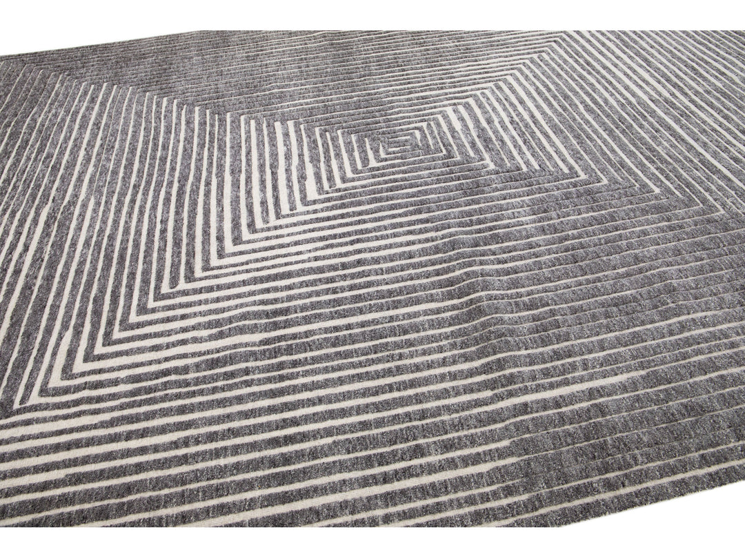 Modern Moroccan Wool Rug 10 X 14