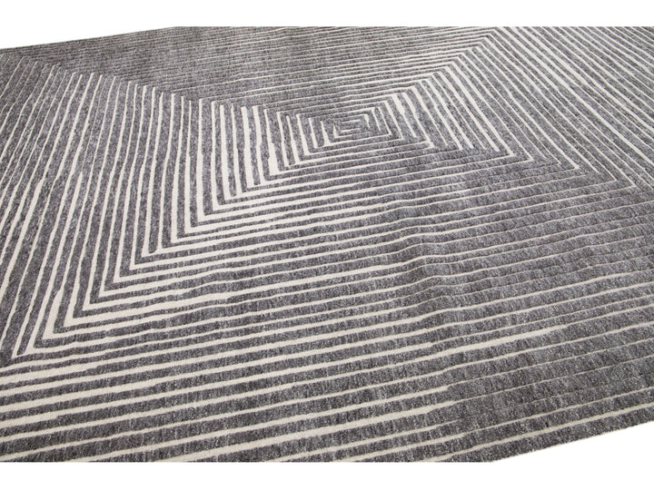 Modern Moroccan Wool Rug 10 X 14