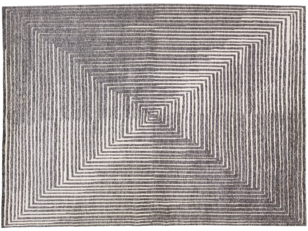 Modern Moroccan Wool Rug 10 X 14