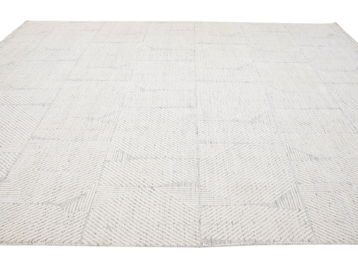 Modern Moroccan Wool Rug 10 X 14
