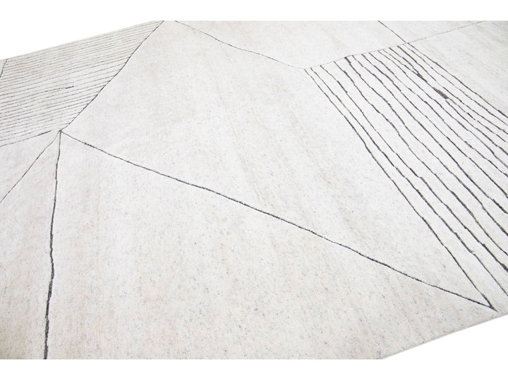 Modern Moroccan Wool Rug 10 X 14