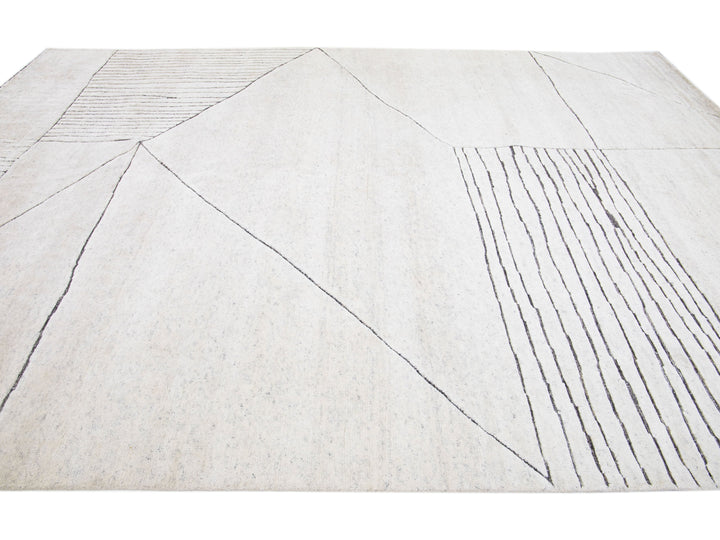 Modern Moroccan Wool Rug 10 X 14