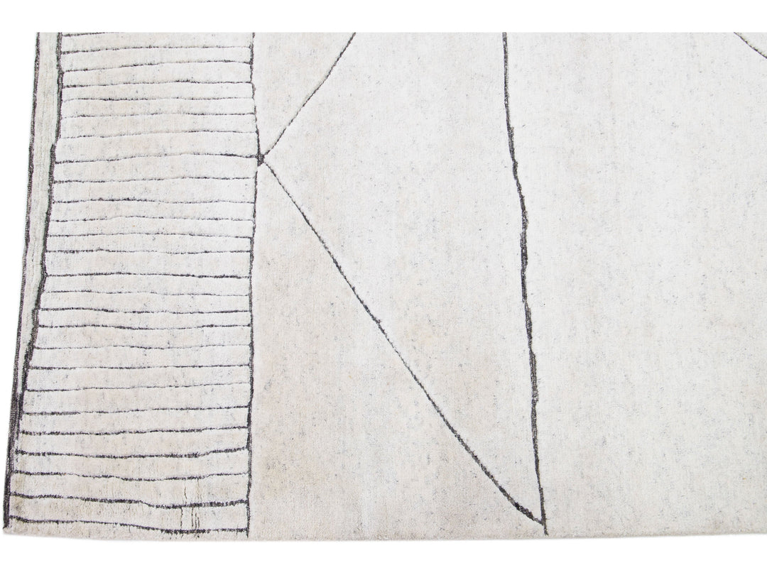 Modern Moroccan Wool Rug 10 X 14