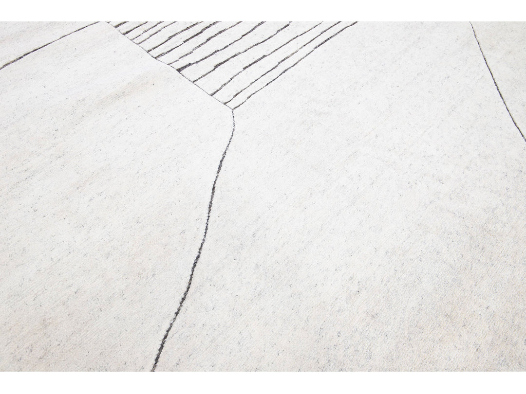 Modern Moroccan Wool Rug 10 X 14