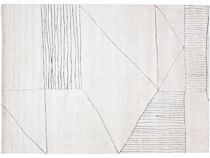 Modern Moroccan Wool Rug 10 X 14